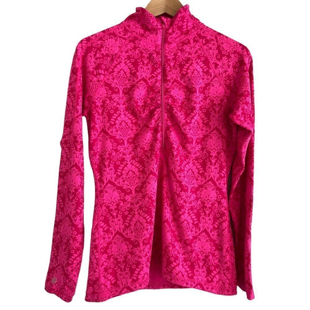 Athleta Pink Floral Pull Over - Size Medium